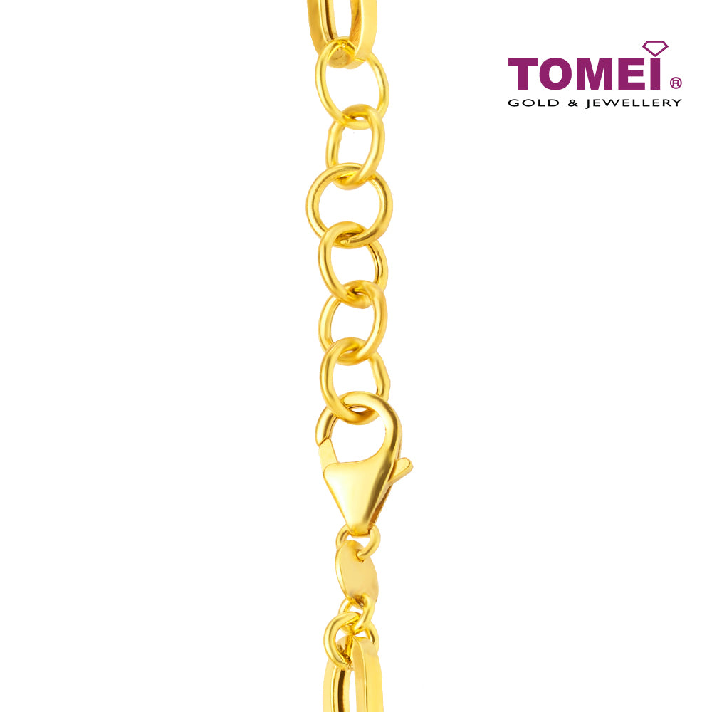 TOMEI Lusso Italia Jolly Halos Collection 4-Tone Bracelet, Yellow Gold 916