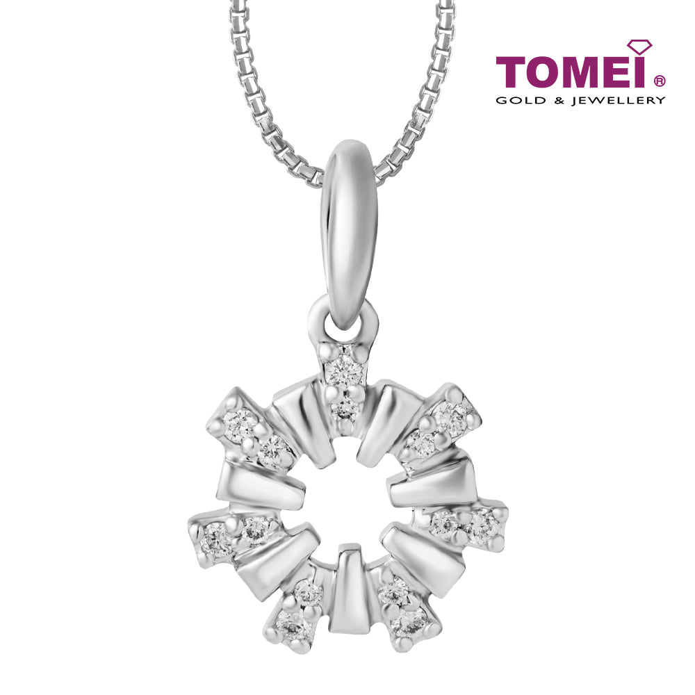 TOMEI Twinkly Trinkets Collection Diamond Pendant Set, White Gold 585