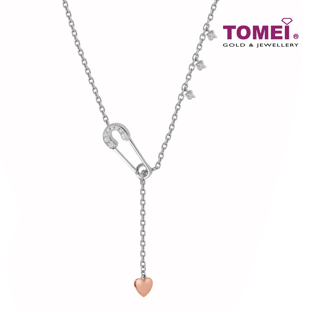 TOMEI Noel Artistry Collection Diamond Necklace, White+Rose Gold 585