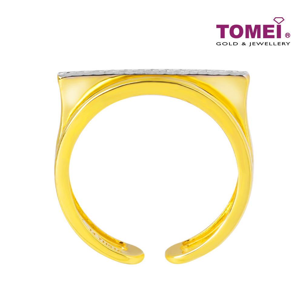 TOMEI Dual-Tone Ring, Yellow Gold 916