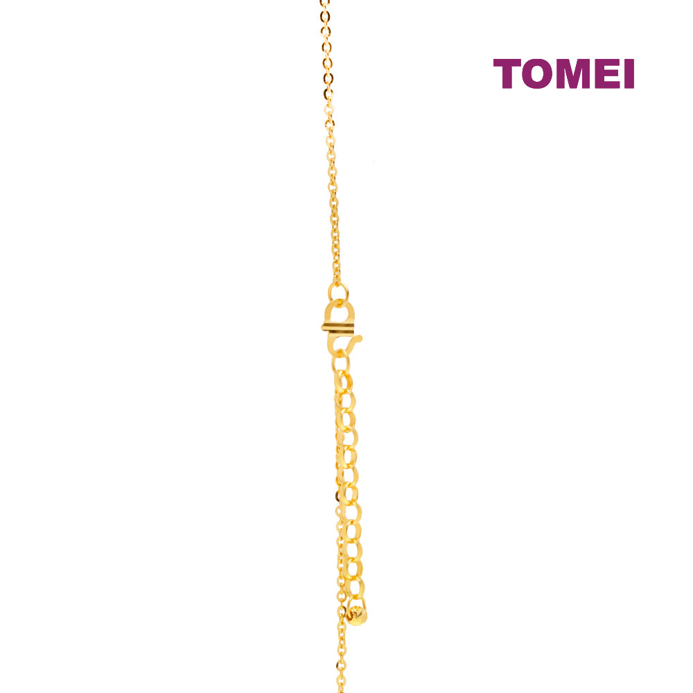 TOMEI Double Strands Laser Balls Necklace, Yellow Gold 916