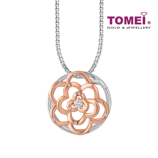 TOMEI Diamond Pendant Set, White+Rose Gold 585 (14K) (P6276WR)
