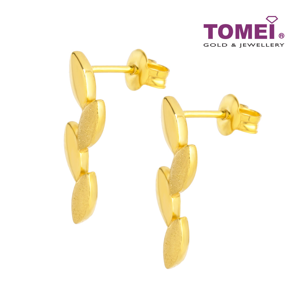 TOMEI Leaf Earrings, Yellow Gold 916