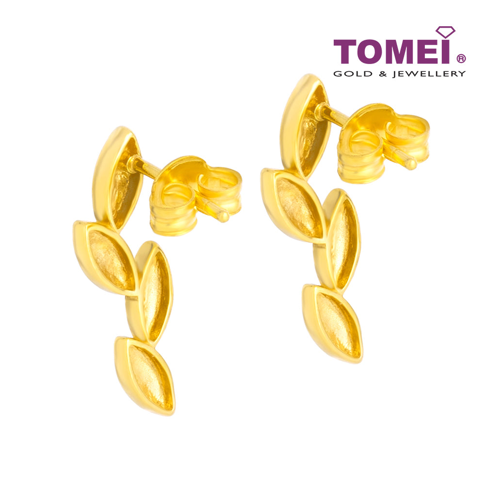 TOMEI Leaf Earrings, Yellow Gold 916