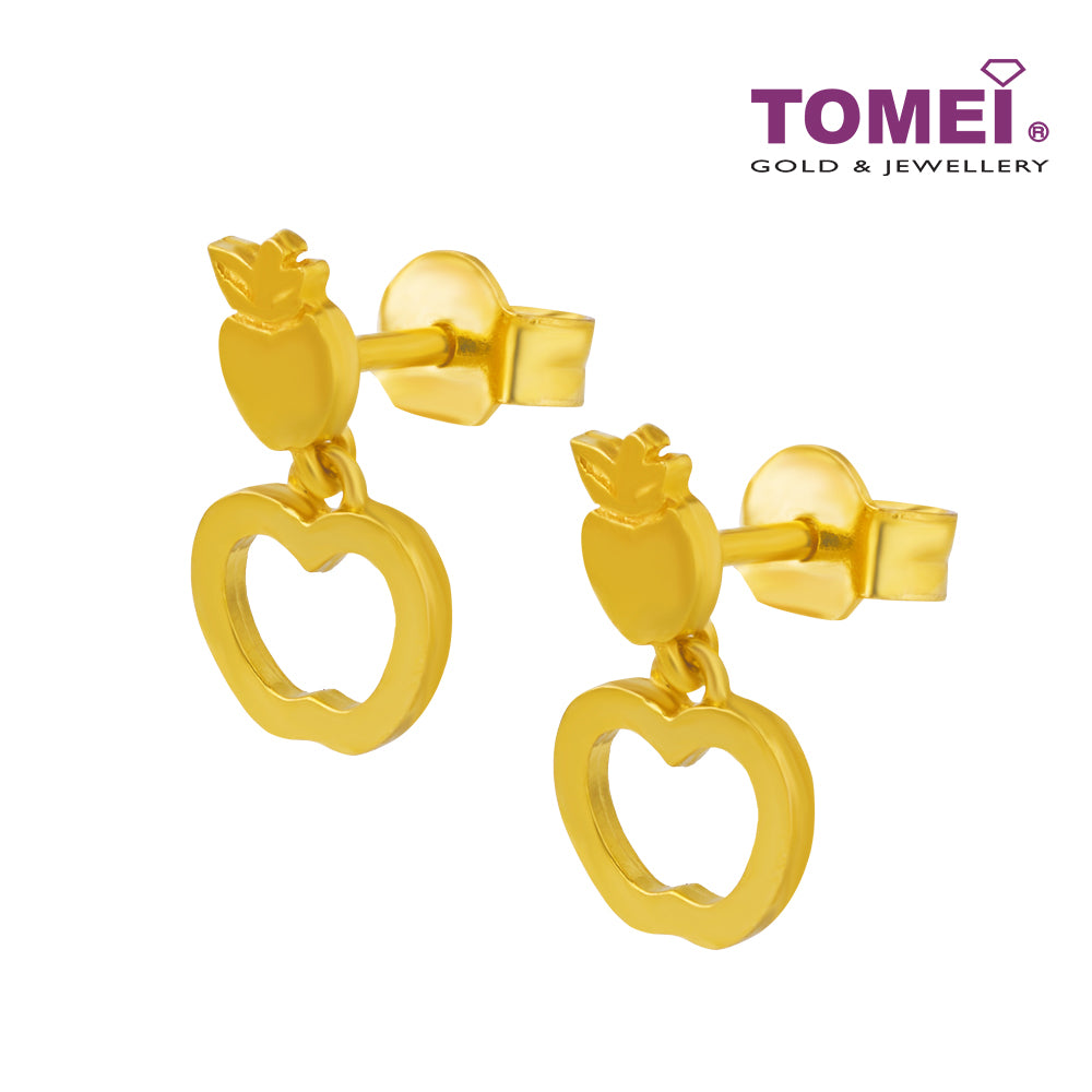 TOMEI Dangling Apple Earrings, Yellow Gold 916