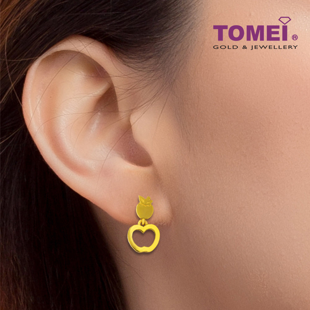 TOMEI Dangling Apple Earrings, Yellow Gold 916