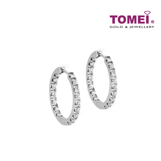 TOMEI Earrings, Diamond White Gold 750 (E181)