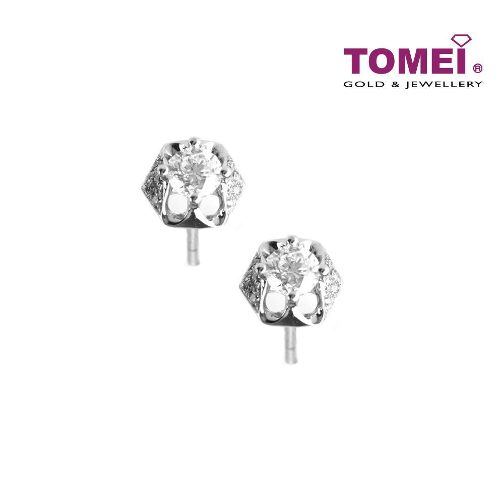 TOMEI Refulgent Rays of Glamour Earrings, Diamond White Gold 750 (E1407)