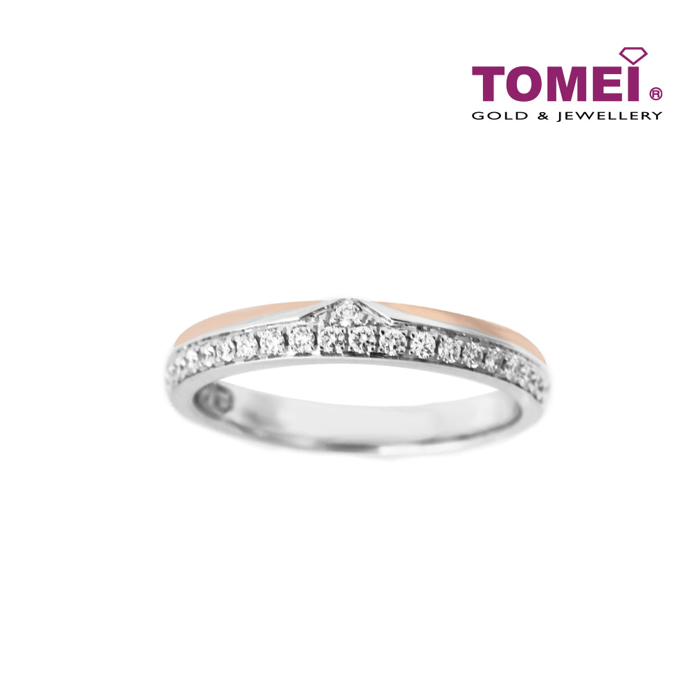 TOMEI EB Evermore Couple Rings I White+Rose Gold 750 (EBE-R4854/EBE-R4855)