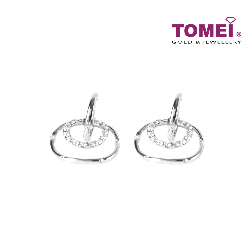 TOMEI Vignette of Sphericity Duo in Sparkling Verve Earrings, Diamond White Gold 750 (E903)