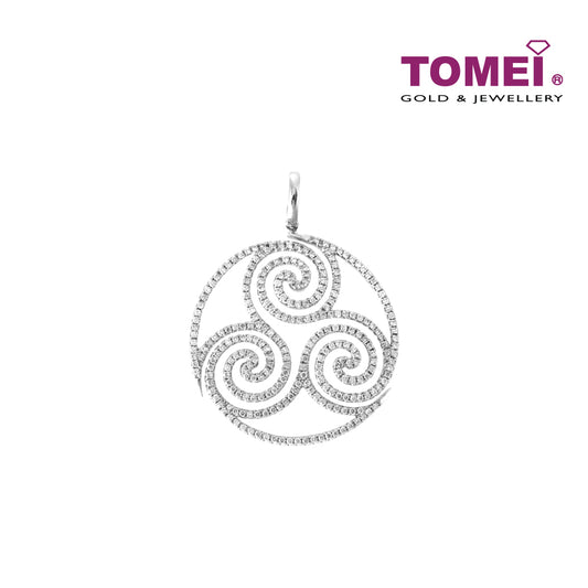 TOMEI Triplicity of  Waves with Razzmatazz Pendant, Diamond White Gold 750 (P3929)