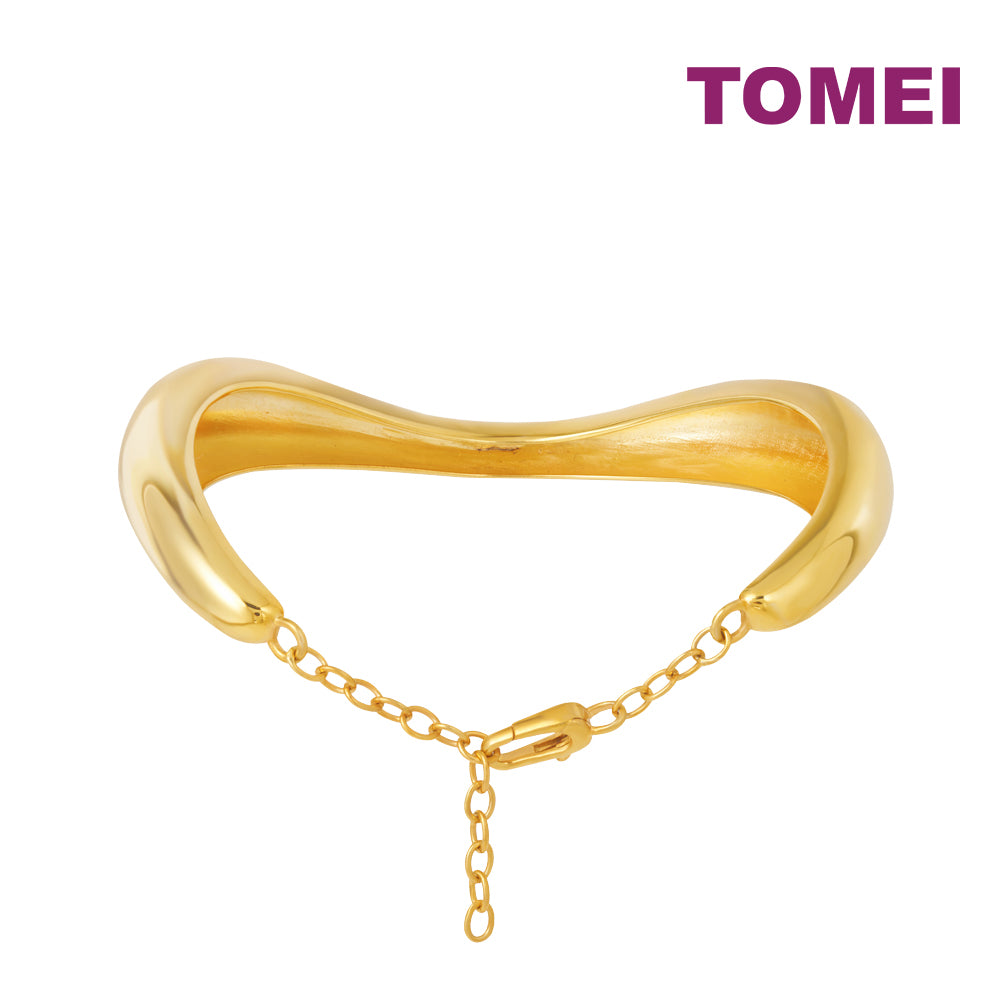 TOMEI Anastasia Sophisticated Curved Bangle, Yellow Gold 916