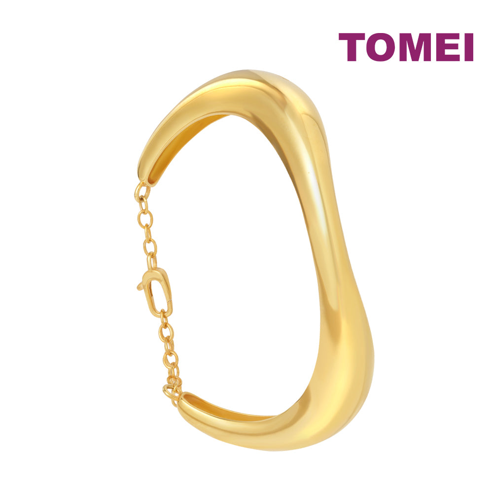 TOMEI Anastasia Sophisticated Curved Bangle, Yellow Gold 916