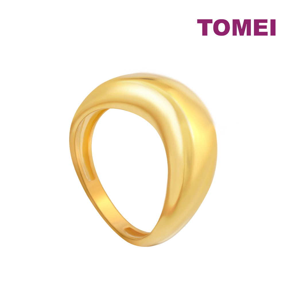 TOMEI Anastasia Sophisticated Curved Ring, Yellow Gold 916