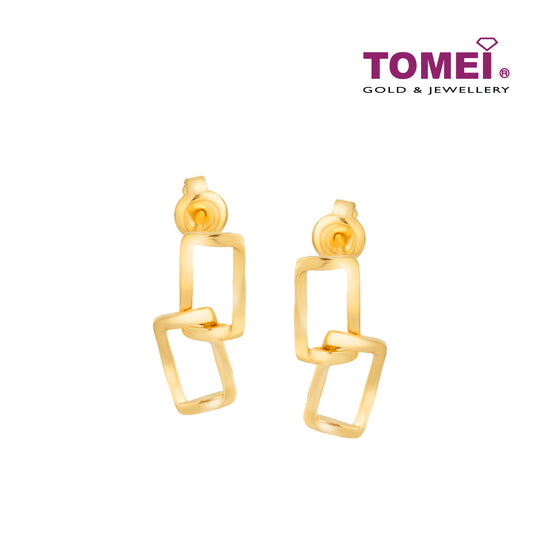 TOMEI Dangling Earrings, Yellow Gold 916 (9Q-YG1234E-1C) (2.77g)