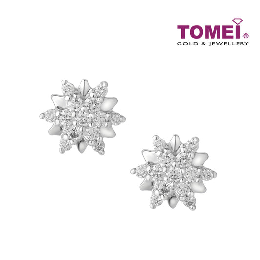 TOMEI Sweet Embrace Earrings, White Gold 585 (E2150)