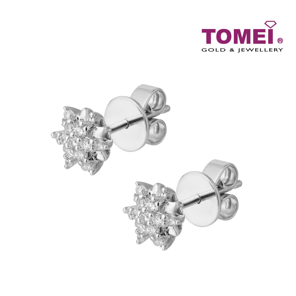 TOMEI Sweet Embrace Earrings, White Gold 585 (E2150)