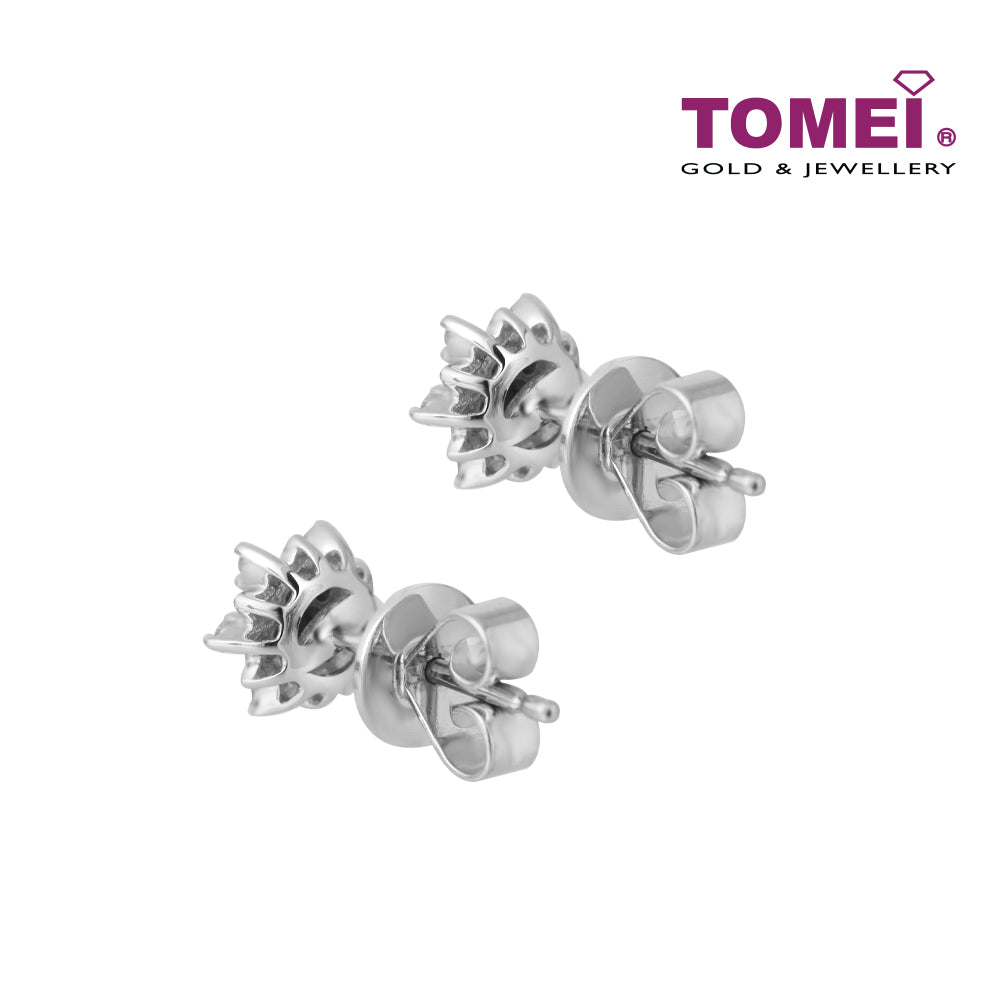 TOMEI Sweet Embrace Earrings, White Gold 585 (E2150)