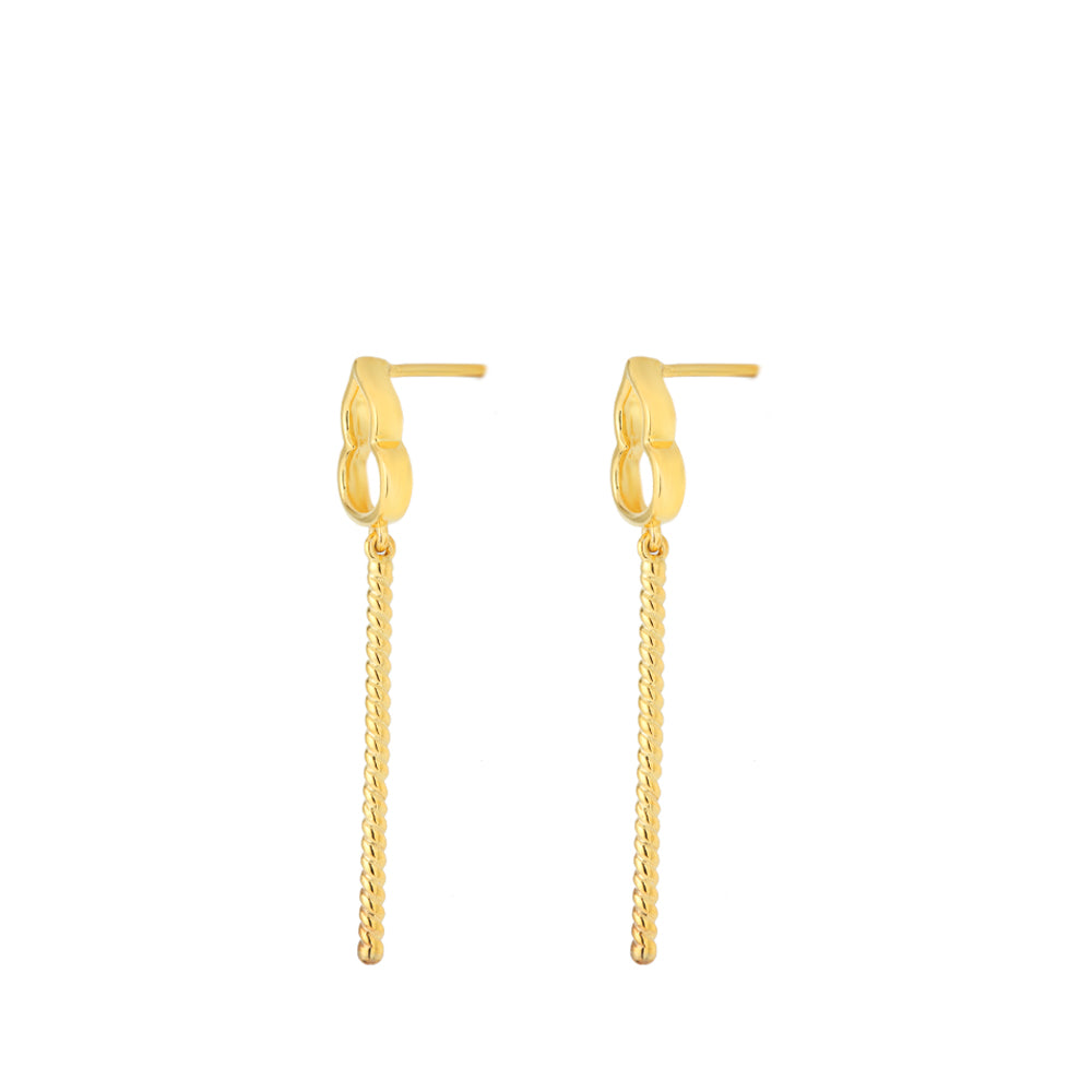 TOMEI Hulu Dangling Earring, Yellow Gold 916 (9Q-YG1250E-1C)