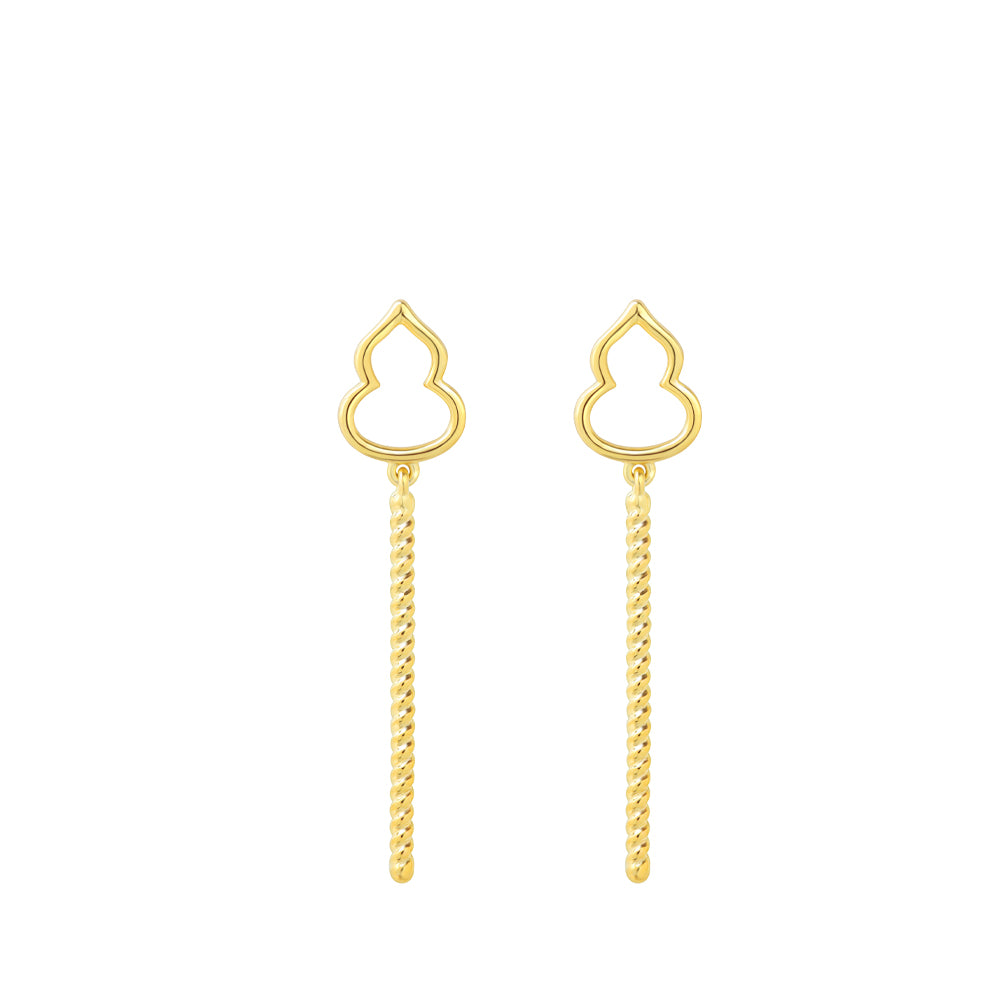 TOMEI Hulu Dangling Earring, Yellow Gold 916 (9Q-YG1250E-1C)