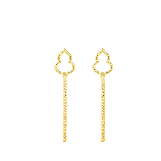 TOMEI Hulu Dangling Earring, Yellow Gold 916 (9Q-YG1250E-1C)