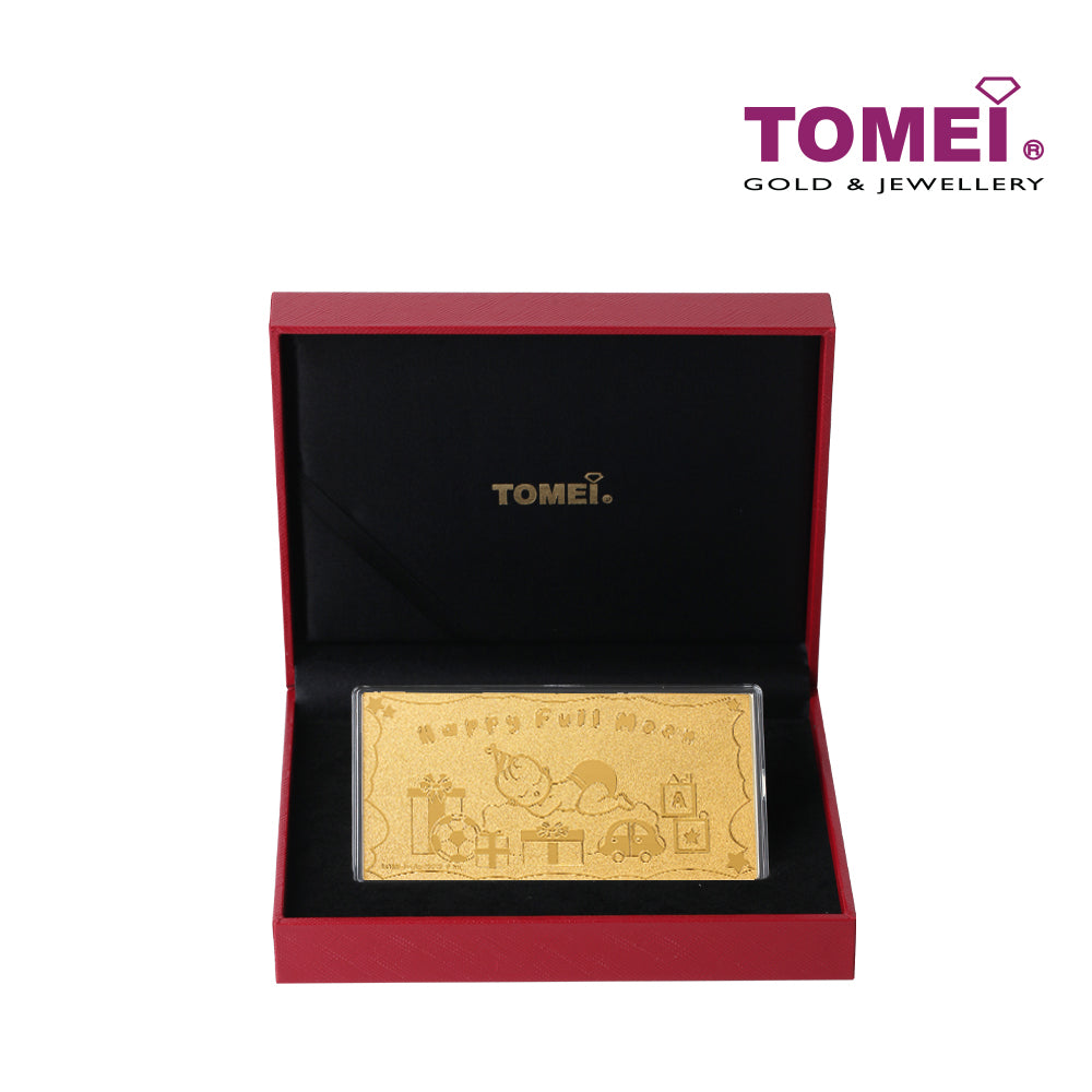 TOMEI Happy Full Moon Baby With Toys Gold Foil 0.5G, Yellow Gold 9999