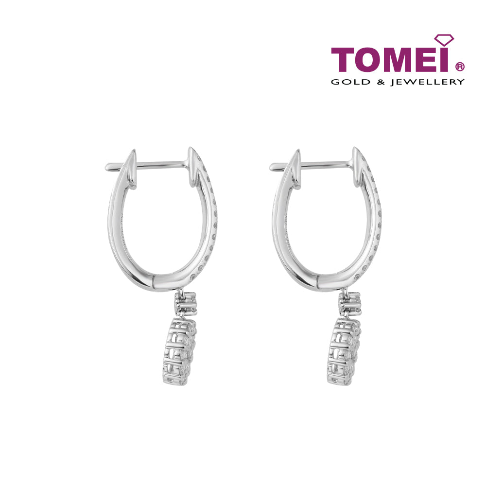 TOMEI Diamond Loop Earrings, White Gold 750 (E1068)