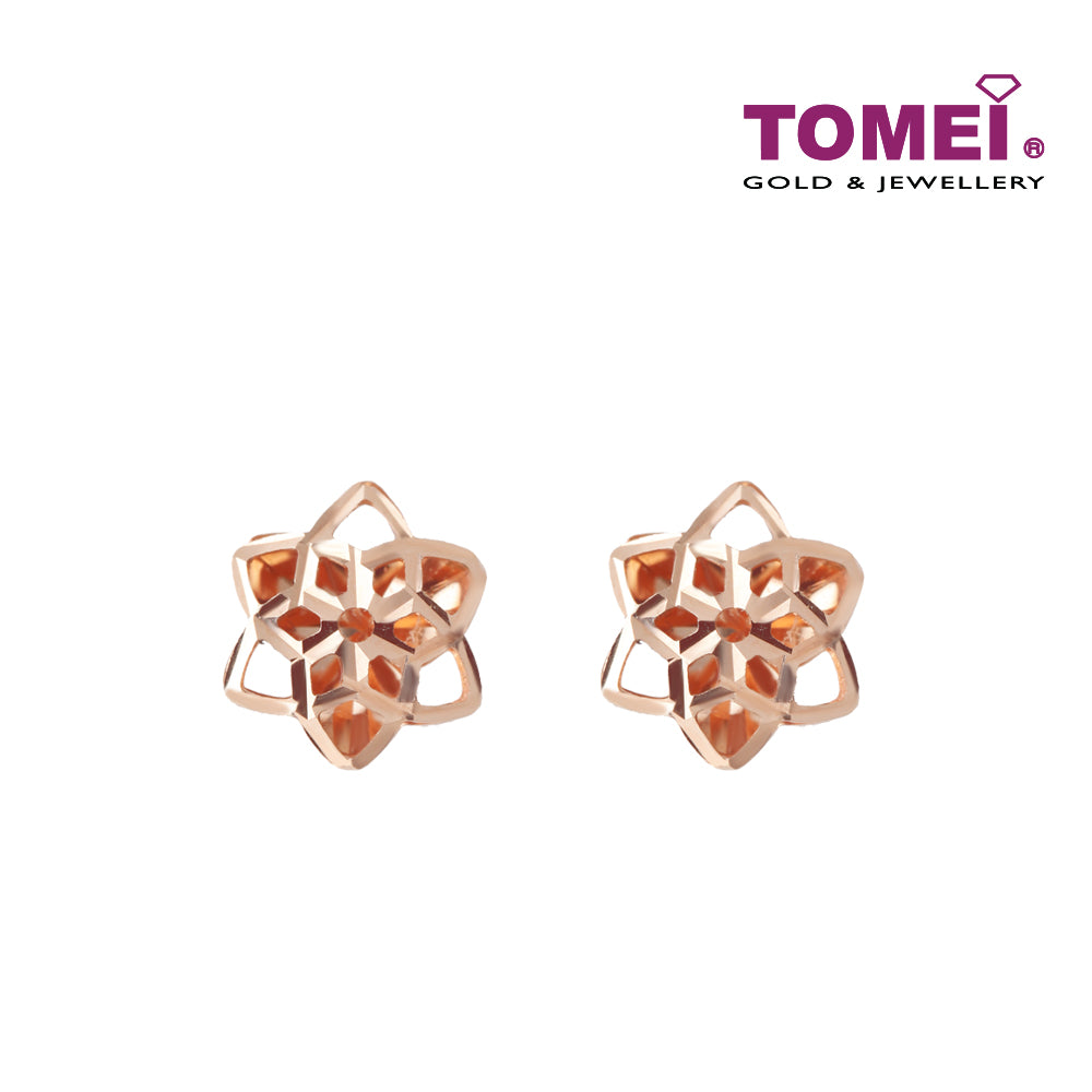 TOMEI Rouge Collection, Resplendently Floriated Earrings, Rose Gold 750 (WQ14-DS)