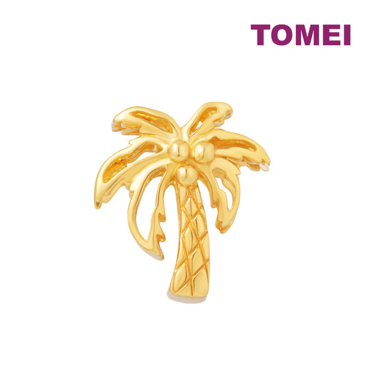 TOMEI Coconut Tree Charm, Yellow Gold 916