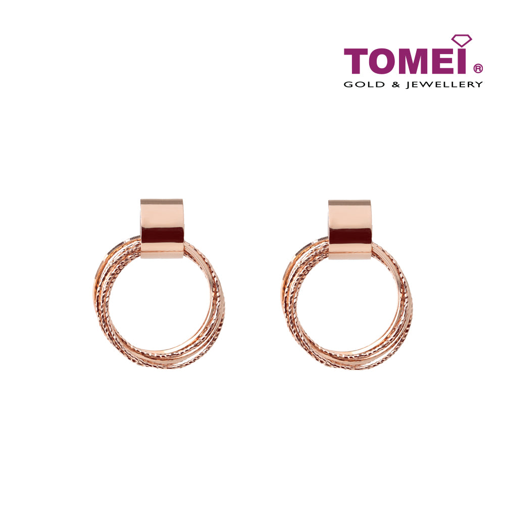TOMEI Rouge Collection, Circular Earrings, Rose Gold 750