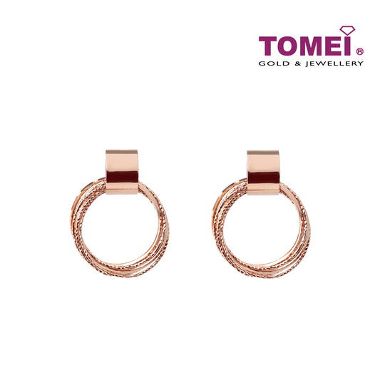 TOMEI Rouge Collection, Circular Earrings, Rose Gold 750