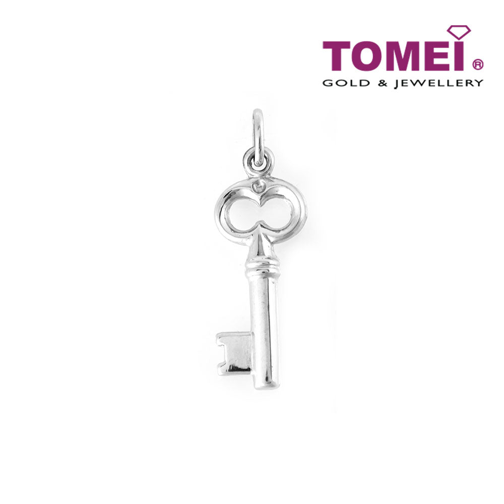 TOMEI with Style Key Pendant, White Gold 750