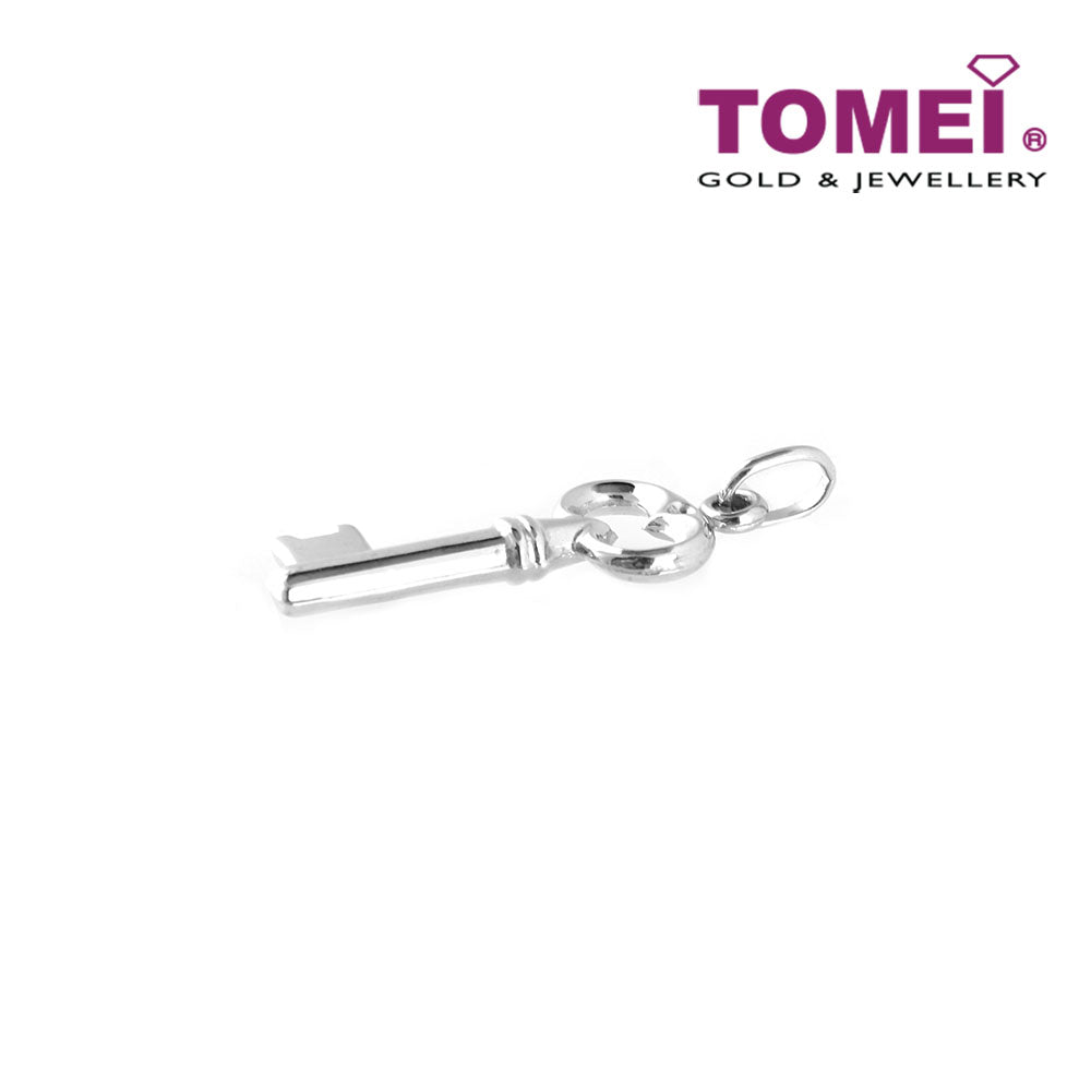 TOMEI with Style Key Pendant, White Gold 750