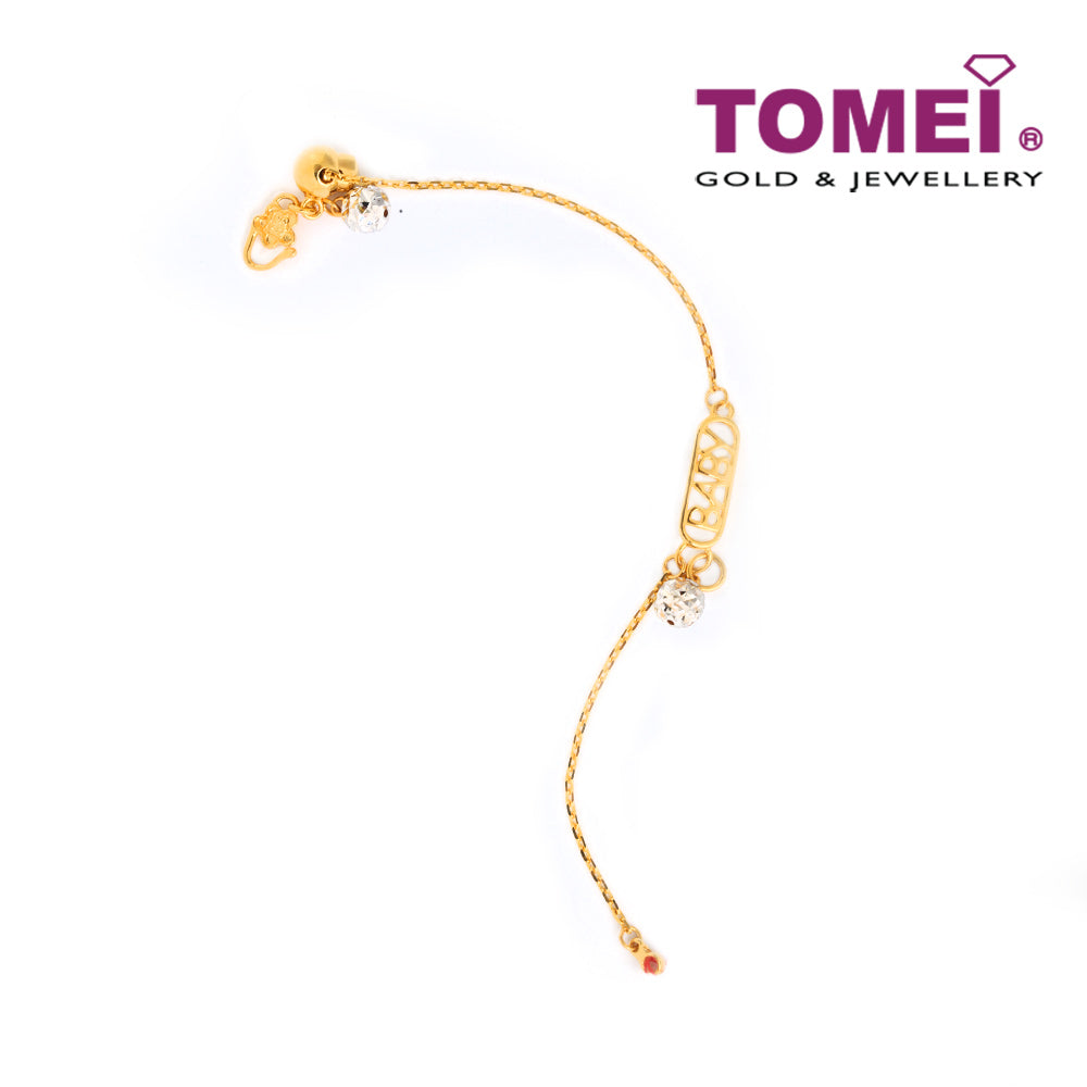 TOMEI Baby Bracelet of Childhood Joy and Delight, Yellow Gold 916 (9M-BR3729-D01-2C)