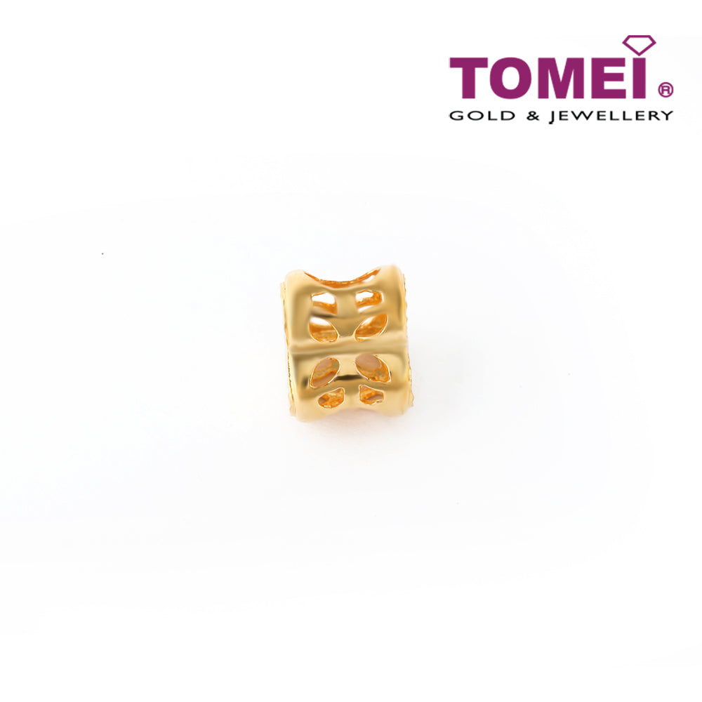 TOMEI Ornately Stellar Aureate Heart Masterpiece Charm, Yellow Gold 916 (TM-PT138-2C)