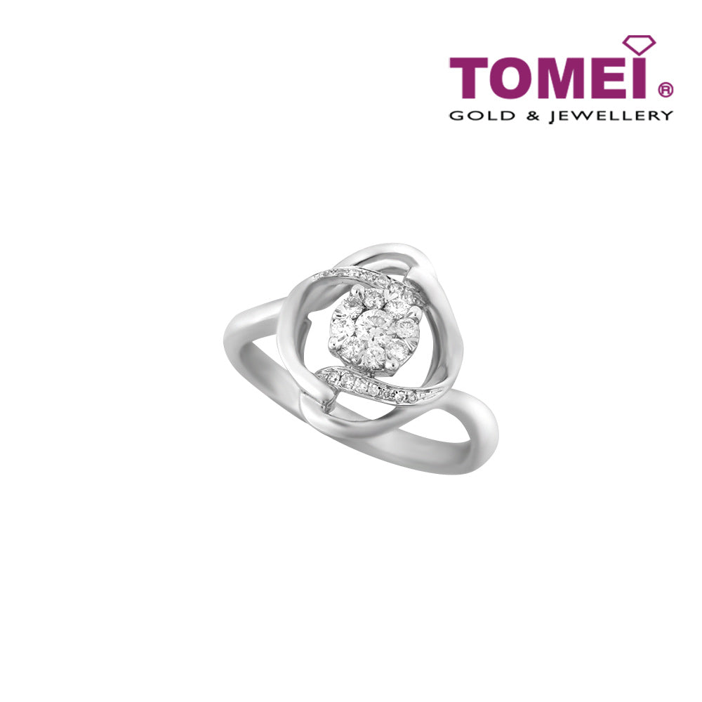 TOMEI Blossoming with Sparkling Bravura Ring, Diamond White Gold 375 (STR4341)