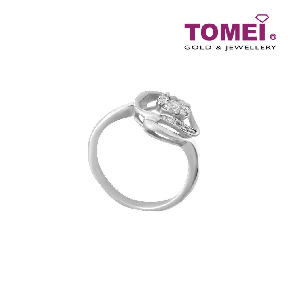 TOMEI Blossoming with Sparkling Bravura Ring, Diamond White Gold 375 (STR4341)