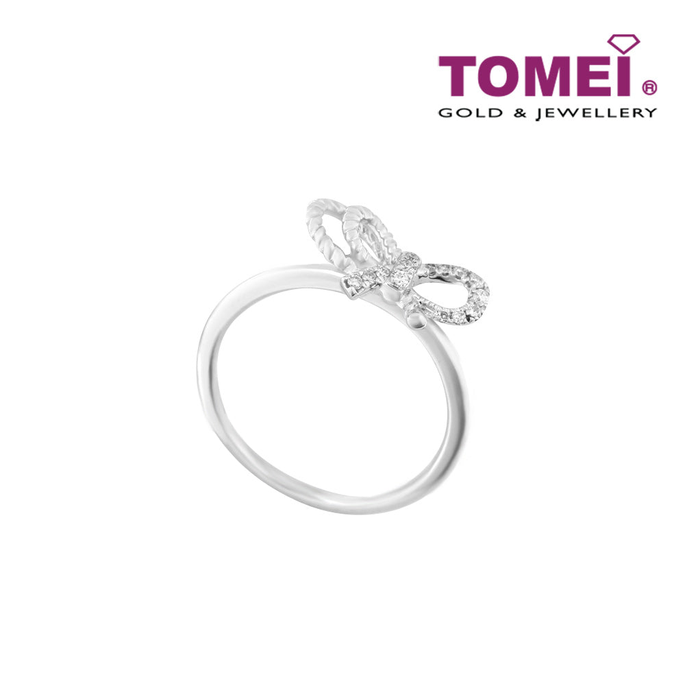 TOMEI Ribband in Bedazzling Pizzazz Ring, Diamond White Gold 375 (R073691)