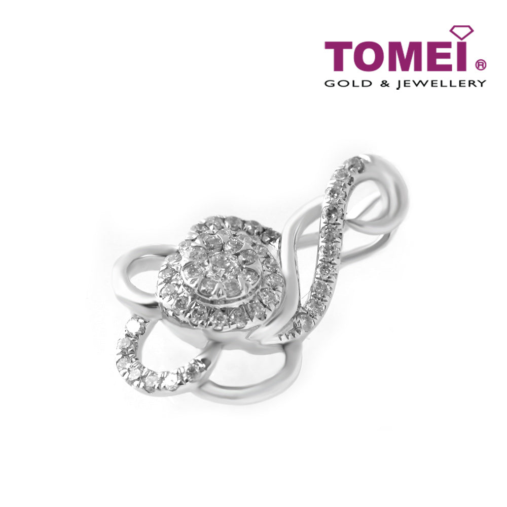 TOMEI Florulent with  Enthralling Splendour Pendant, Diamond White Gold 750 (PD17142)