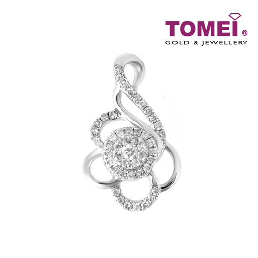 TOMEI Florulent with  Enthralling Splendour Pendant, Diamond White Gold 750 (PD17142)