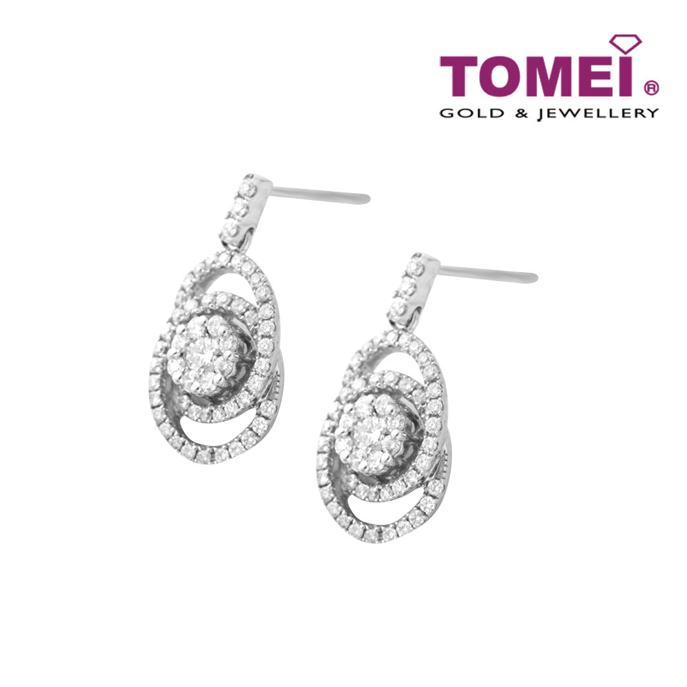 TOMEI Earrings, Diamond White Gold 750 (E976)