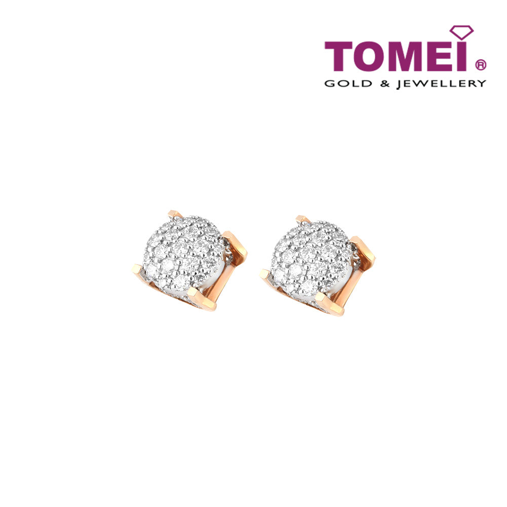TOMEI Earrings, Diamond White Gold & Rose Gold 750 (E1998)