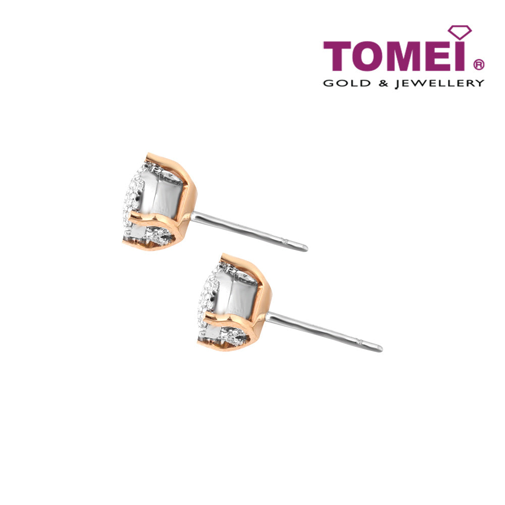 TOMEI Earrings, Diamond White Gold & Rose Gold 750 (E1998)