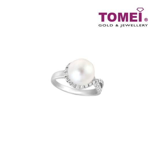 TOMEI Ring, Diamond Pearl White Gold 750