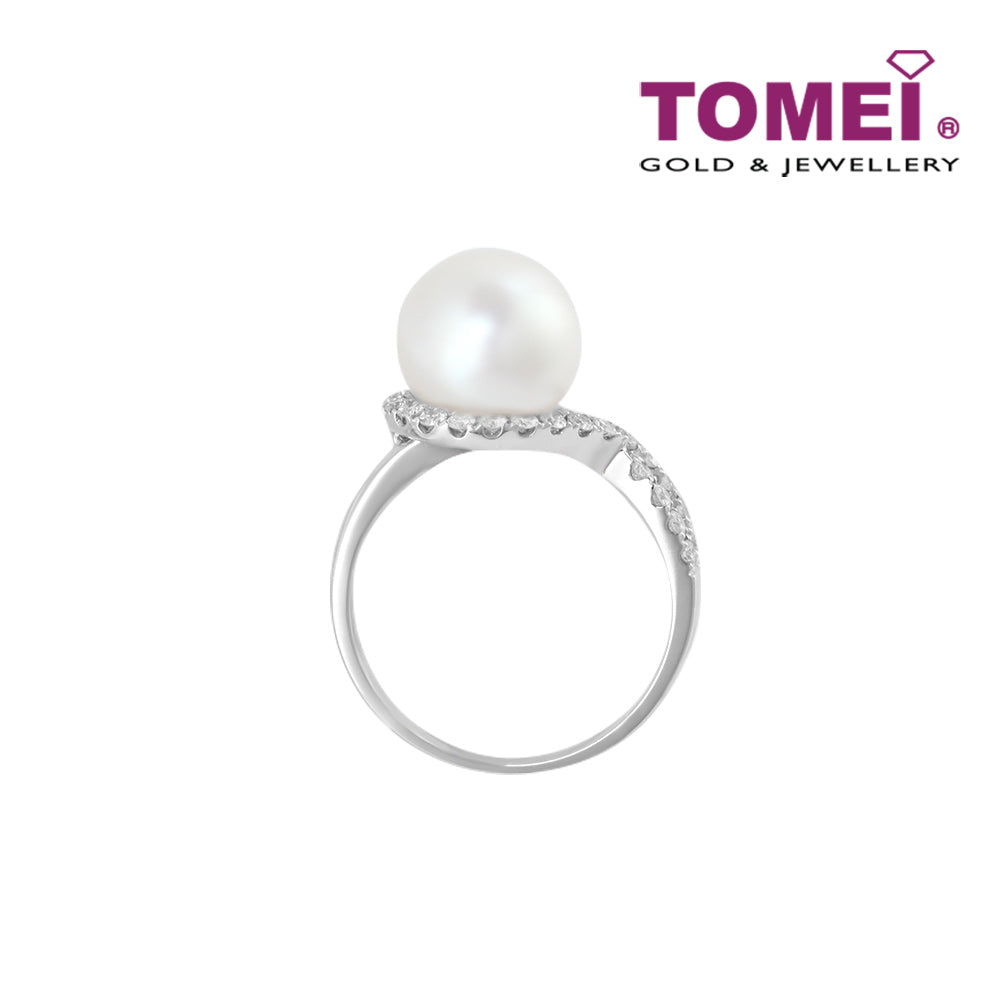 TOMEI Ring, Diamond Pearl White Gold 750