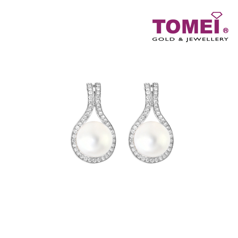 TOMEI Earrings, Diamond Pearl White Gold 750 (E567)