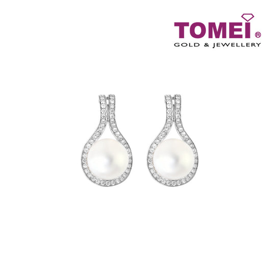 TOMEI Earrings, Diamond Pearl White Gold 750 (E567)