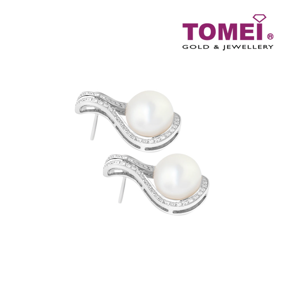 TOMEI Earrings, Diamond Pearl White Gold 750 (E567)