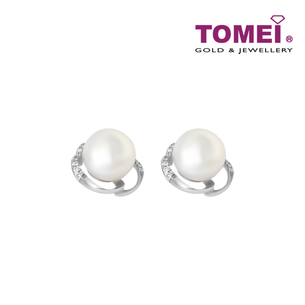TOMEI Earrings, Diamond Pearl White Gold 750 (E1149)