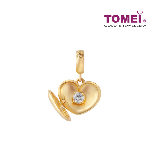 TOMEI Shining From My Shaking Heart Charm, Yellow Gold 916